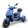 Mojo 150cc Street Trike, Automatic, Disc Brakes, Aluminum Wheels, Trunk and Windshield Included - Metallic Blue