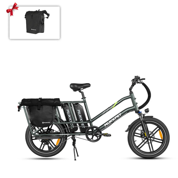 Mukkpet Stepwagon 48V Dual-Battery Step-Thru Cargo Utility Electric Bike