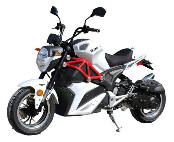 Nightwing 50cc Motorcycle, Automatic Shifting, Front Disc Brake, 12-inch Alloy Wheels - White