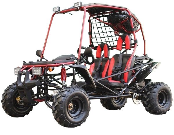 Pathfinder Mid-Size Kids Go Kart, 208cc 7.5hp Gas Engine, Electric Start, Torque Converter with Reverse, Ages 8 and up - Red