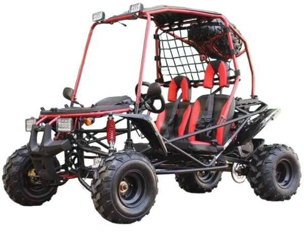 Pathfinder Mid-Size Kids Go Kart, 208cc 7.5hp Gas Engine, Electric Start, Torque Converter with Reverse, Ages 8 and up - Red