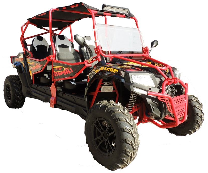 Predator 400XL 4-Seater UTV Side-by-Side, Electric Start, Shaft-Drive Automatic with Reverse, Ages 16 and up - Red
