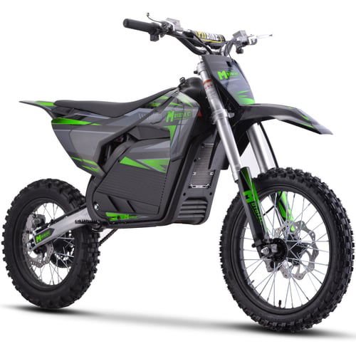 Pro Electric Dirt Bike, 72v 5000w Lithium, 17/14 inch Wheels - Green