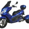 Q6 150cc Trike, Automatic Shifting, Full Wind Screen, Locking Trunk - Blue