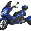 Q6 150cc Trike, Automatic Shifting, Full Wind Screen, Locking Trunk - Blue