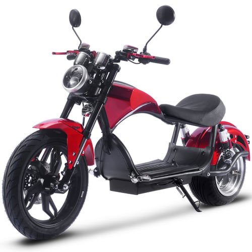 Raven Electric Motorcycle, 60v 2500w Lithium, LED Headlight, Digital Speedometer, Hydraulic Disc Brakes, Full Suspension - Red