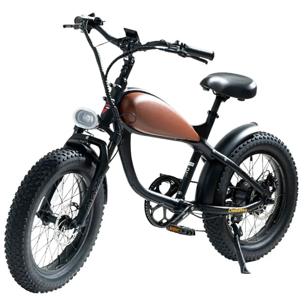 Revi Bikes Cheetah MINI Café Racer 500W 48V Fat Tire Cruiser Electric Bike