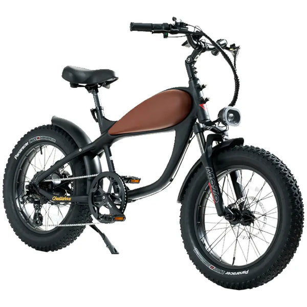 Revi Bikes Cheetah MINI Café Racer 500W 48V Fat Tire Cruiser Electric Bike