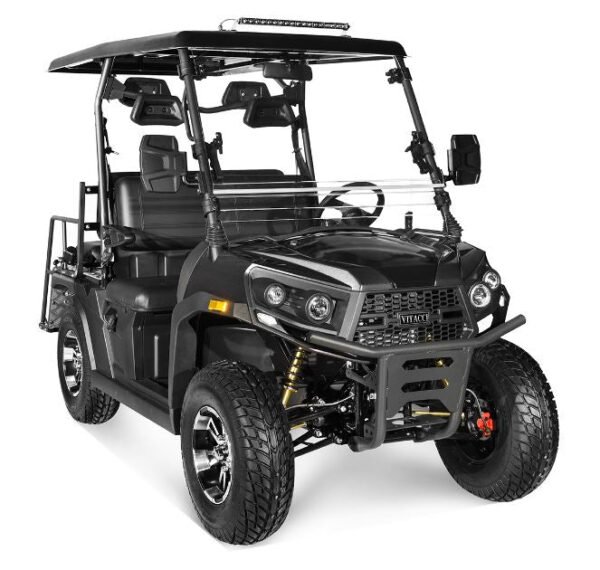 Rover 200 Gas Golf Cart, Electronic Fuel Injection, Automatic with Reverse, Deluxe Alloy Wheels, Windshield Included - Grey