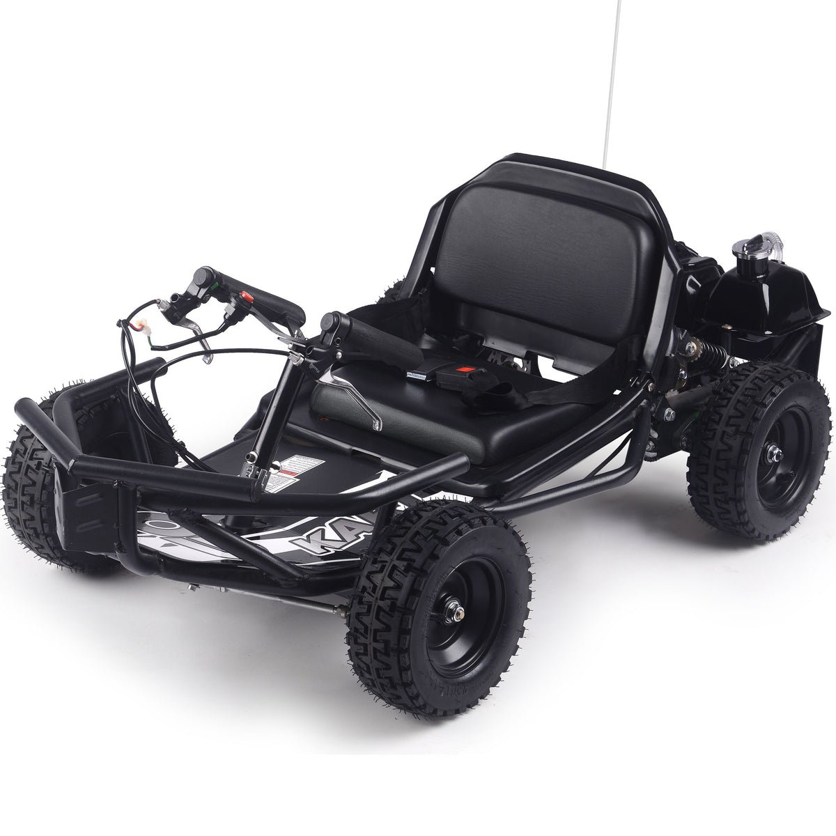 Sandman Kids Gas Powered Go Kart, 49cc 2-Stroke, Rear Suspension, Ages 4-6 - Black