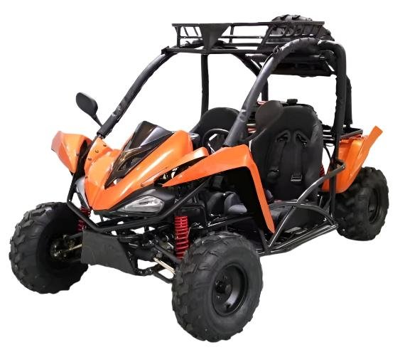 Shark 125cc Mid-Size Kids Go Kart, Electric Start, 3-Speed Semi-Automatic with Reverse, Ages 12 and up - Blue