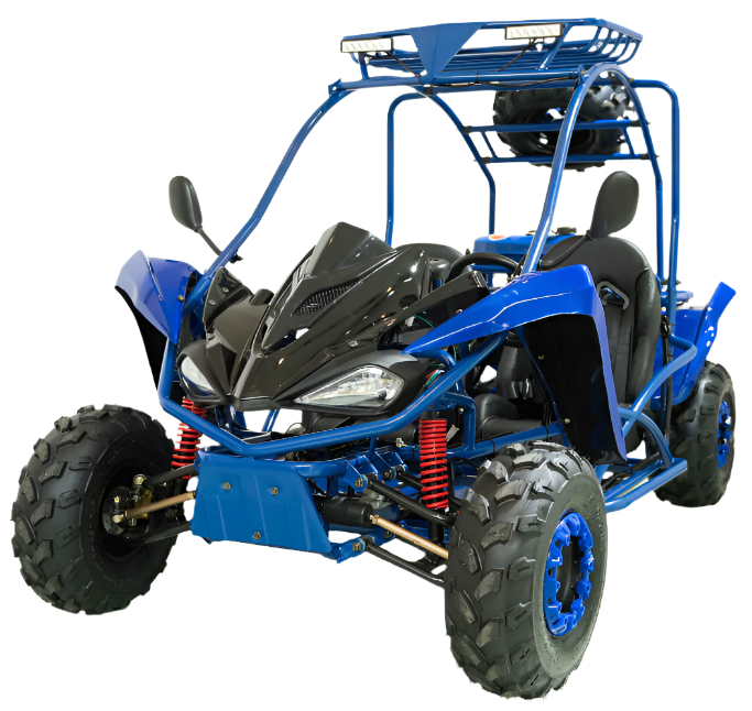 Shark DLX 125cc Mid-Size Kids Go Kart, Electric Start, 3-Speed Semi-Automatic with Reverse, Ages 12 and up - Black