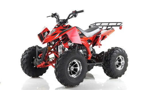 Sniper DLX 125cc Sport ATV, Fully-Automatic with Reverse, Deluxe Alloy Wheels, Ages 12 and up - Red