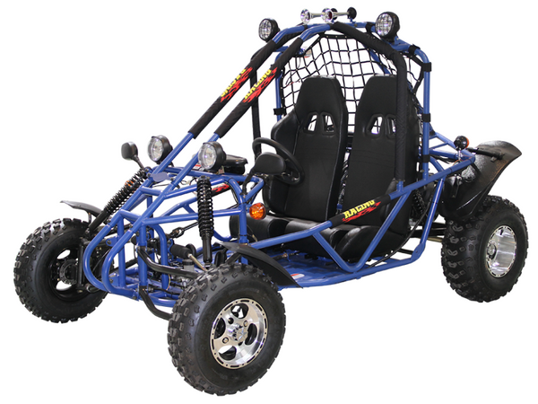 Spider 200 DLX Buggy Go Kart, Electric Start, Automatic with Reverse, 10-inch Alloy Wheels, Ages 16 and up - Blue