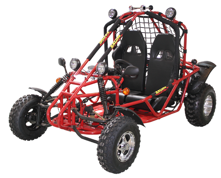 Spider 300 DLX EFI Buggy Go Kart, Electic Start, Automatic with Reverse, 10-inch Alloy Wheels, Ages 16 and up - Red