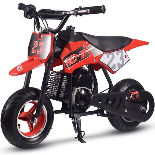 Supermoto Kids Gas Dirt Bike, 50cc 2-Stroke, Ages 6 and up - Red