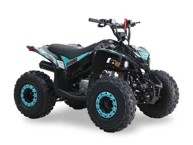 SYX 125cc Kids Sport ATV, 3-Speed Semi-automatic with Reverse, Ages 9-12 - Grey/Red
