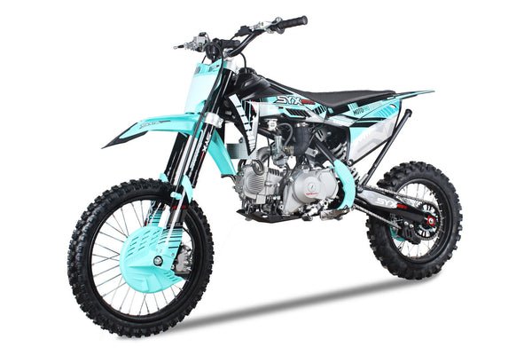 SYX Moto Pro 190cc 4-Stroke Gas Dirt Bike 5-Speed Manual Electric Start (17/14), Ages 16 and up - Teal