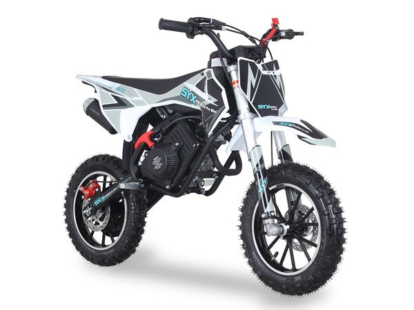 SYX Moto Pro Mini 50cc Kids Dirt Bike, 4-Stroke Pull Start, Automatic Shifting, Ages 6 and up - Black/Grey