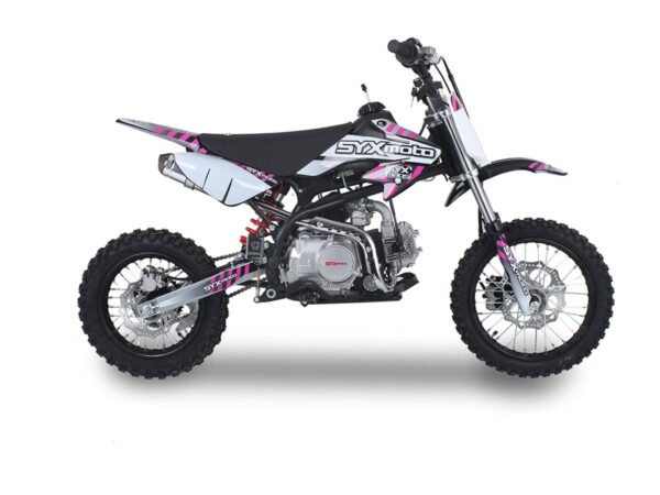 SYX Moto Roost 125cc Pit Bike, Electric Start, Automatic Shifting, (14/12) Wheels, Ages 12 and up - Black/White