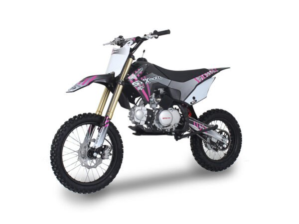 SYX Moto Whip 125cc Pit Bike, Kick Start, 4-Speed Manual Shifting, (17/14) Wheels, Ages 12 and up - Black/Blue