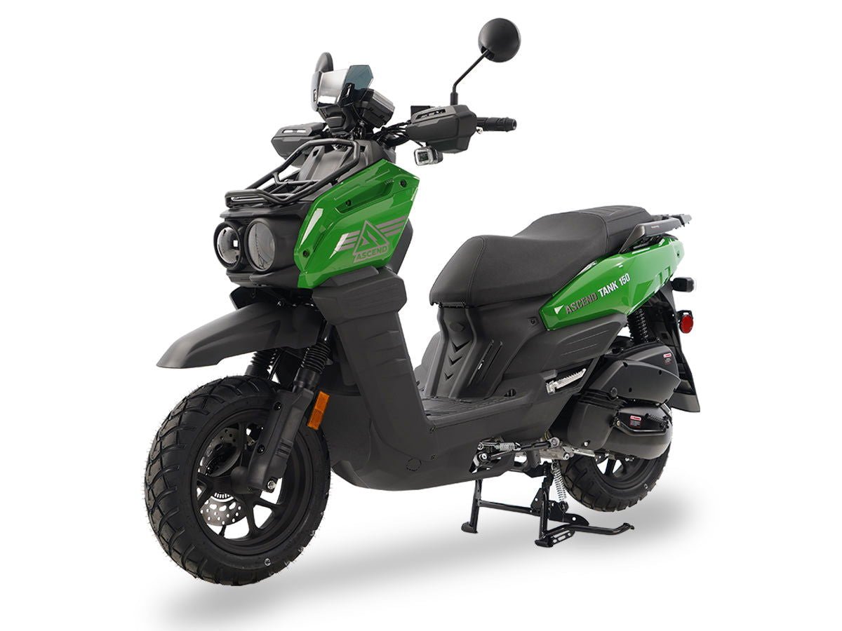 Tank 150cc Street Scooter, Automatic Shifting, Full Disc Brakes, 12 inch Wheels, LED Lights - Quicksand