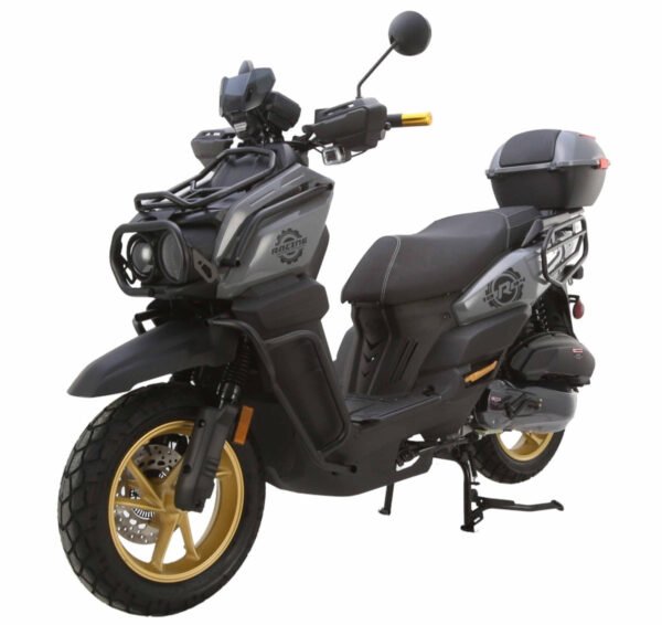 Tank 200 Street Scooter, Automatic Shifting, Full Disc Brakes, 13-inch Wheels, LED Lights - Yellow