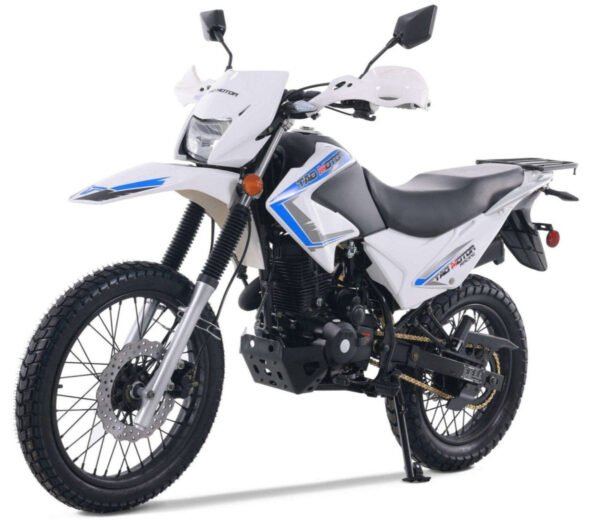 Tao TBR7D 250 Dual Sport Motorcycle, 5-Speed Manual, Electric Start, 19/17 inch Wheels - White