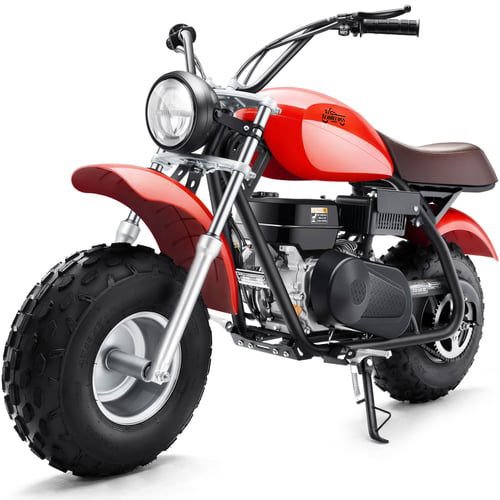 Trailcross Gas Powered Mini Bike, 7.5hp 4-Stroke, LED Headlight - Red