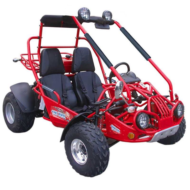 TrailMaster 200 XRX Deluxe Buggy Go Kart, Alloy Wheels, Lights, Turn Signals - Green