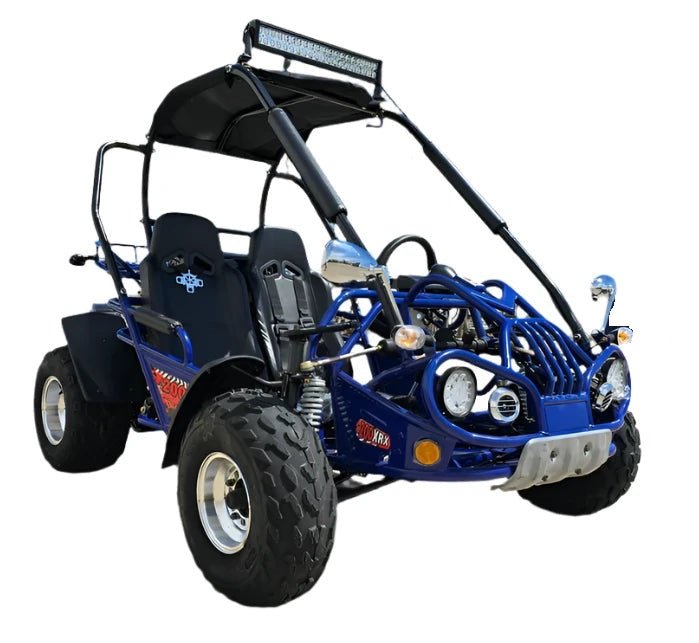 TrailMaster 200 XRX Deluxe Buggy Go Kart, Alloy Wheels, Lights, Turn Signals - Green