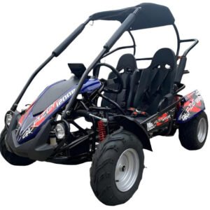 trailmaster-blazer-i200r-electric-go-kart-48v-lithium-battery-mid-sized-kids-ages-7-12-blue