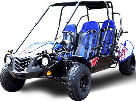 TrailMaster Blazer4 200EX EFI 4-Seater Buggy Go Kart, Extended Cab - Blue