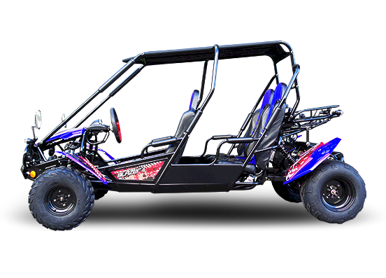 TrailMaster Blazer4 200EX EFI 4-Seater Buggy Go Kart, Extended Cab - Blue