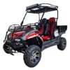 TrailMaster Challenger 200EUX UTV Side-by-Side, Front Cargo Rack, Rear Dump Bed, Deluxe Alloy Wheels, LED Light Bar - Red