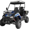TrailMaster Challenger 200EUX UTV Side-by-Side, Front Cargo Rack, Rear Dump Bed, Deluxe Alloy Wheels, LED Light Bar - Red