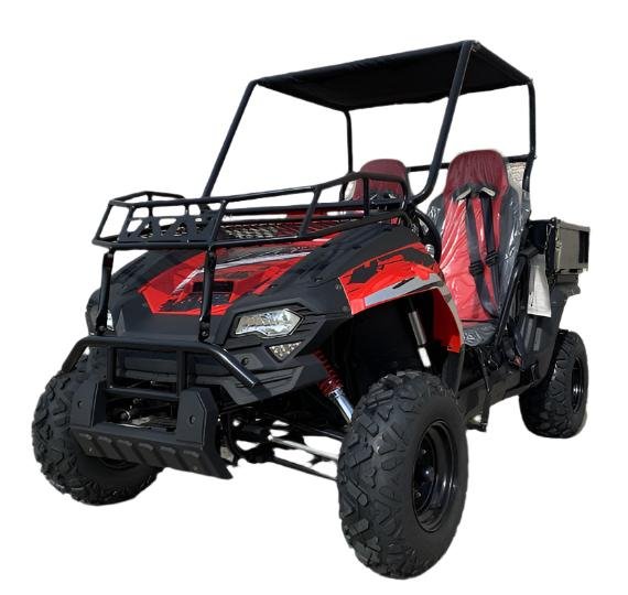 TrailMaster Challenger 200U UTV Side-by-Side, Front Cargo Rack, Rear Dump Bed - Red