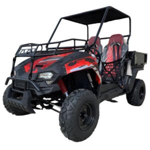 trailmaster-challenger-200u-utv-side-by-side-front-cargo-rack-rear-dump-bed-red