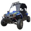 TrailMaster Challenger 200X Go Kart UTV Side by Side, with Alloy Wheels, Windshield and LED Light Bar - Blue