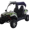 TrailMaster Challenger 200X Go Kart UTV Side by Side, with Alloy Wheels, Windshield and LED Light Bar - Blue