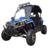 TrailMaster Challenger 200X Go Kart UTV Side by Side, with Alloy Wheels, Windshield and LED Light Bar - Blue