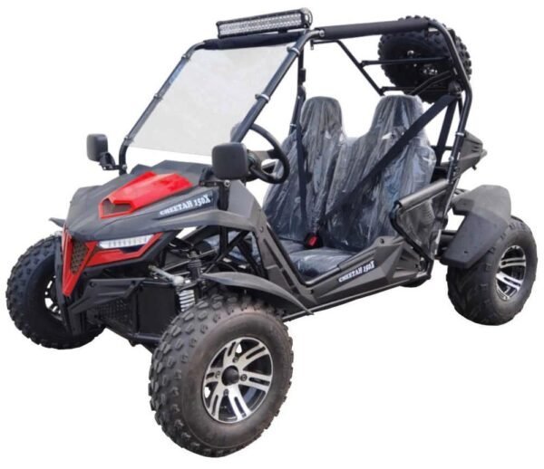 TrailMaster Cheetah 200X Go Kart (Special) CVT Automatic with Reverse, Alloy Wheels, Windshield - Red