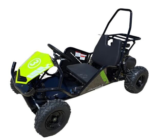 TrailMaster Cheetah 3 Kids Mini Go Kart, 80cc gas engine, seat belt, Kids Ages 4-9 - Blue