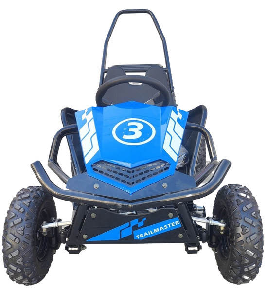 TrailMaster Cheetah i3 Kids Electric Mini Go Kart, 3-Speed settings, with Reverse, Kids Ages 4-9 - Blue
