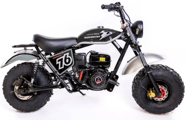 TrailMaster Hurricane 200X Mini Bike, 196cc 6.5 HP with Torque Converter, Dual Disc Brake, Front & Rear Suspension - Black