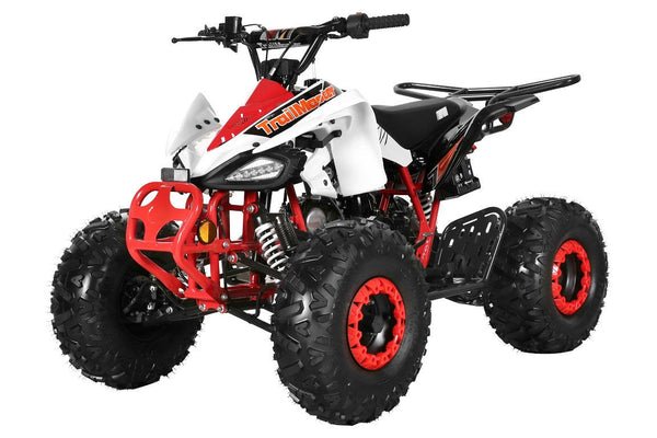 TrailMaster K125 125cc Sport ATV, Automatic with Reverse, 8-inch Wheels Large Tires, Ages 9-12 - Red