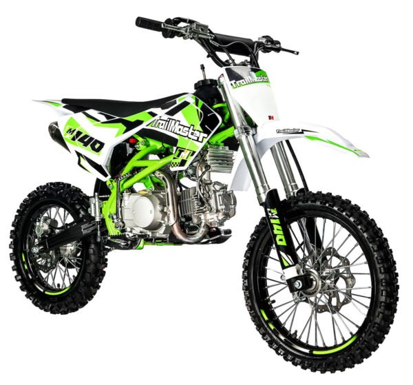 TrailMaster LK140 Pro Series Dirt Bike, Electric Start, 4-Speed Manual, Dual Disc Brakes, (17/14) Wheels - Green