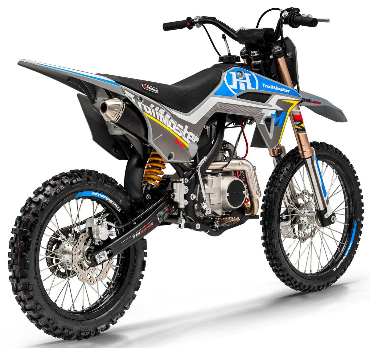 TrailMaster SX125 Pro Series Dirt Bike, Electric Start, 4-Speed Manual, Dual Disc Brakes, (19/16) Wheels - Red