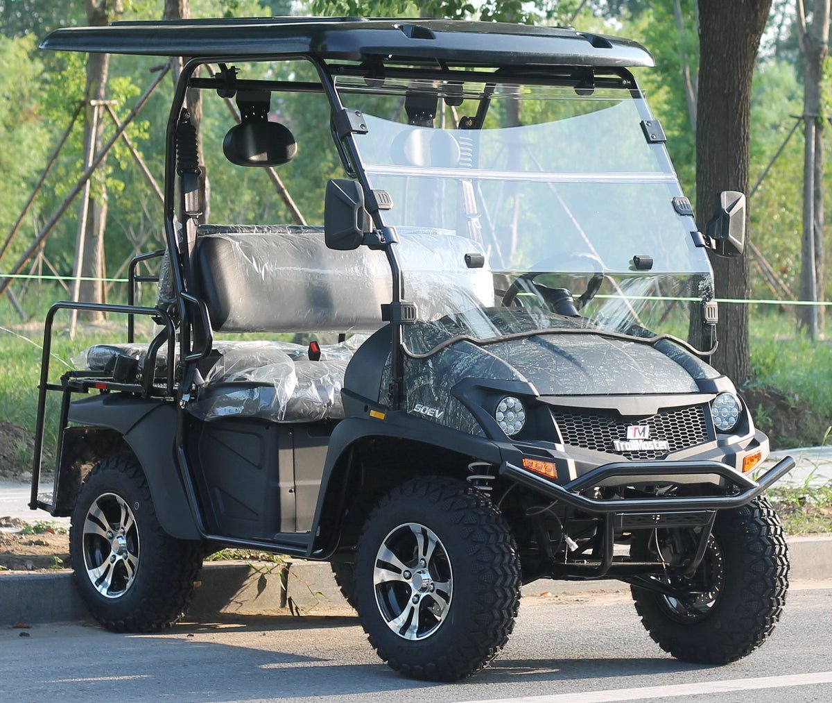 TrailMaster Taurus 50EV 4-Seat Electric Golf Cart, 60 Volt, Full DOT Light Package Included - Red