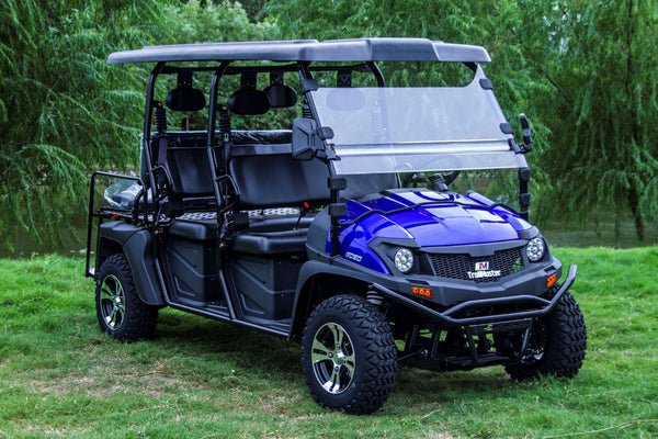 TrailMaster Taurus 80ED-GV 6-Seat Electric Golf Cart, 72 Volt, Extended Roof - Blue